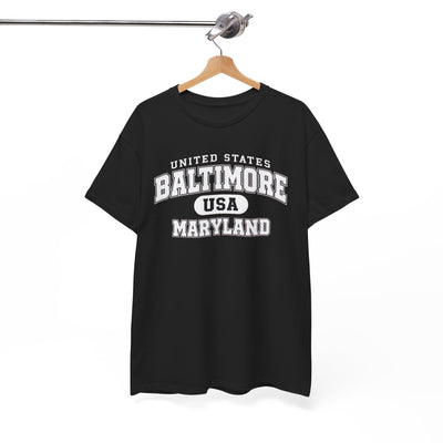 Baltimore Maryland USA Vintage Collegiate T-Shirt athletic typography varsity lettering Tee