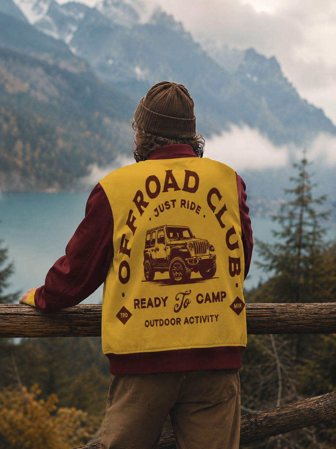 Offroad Club Adventure Varsity Jacket – Retro Outdoor Camp Streetwear Jacket for Men streetwear fashion product image 3
