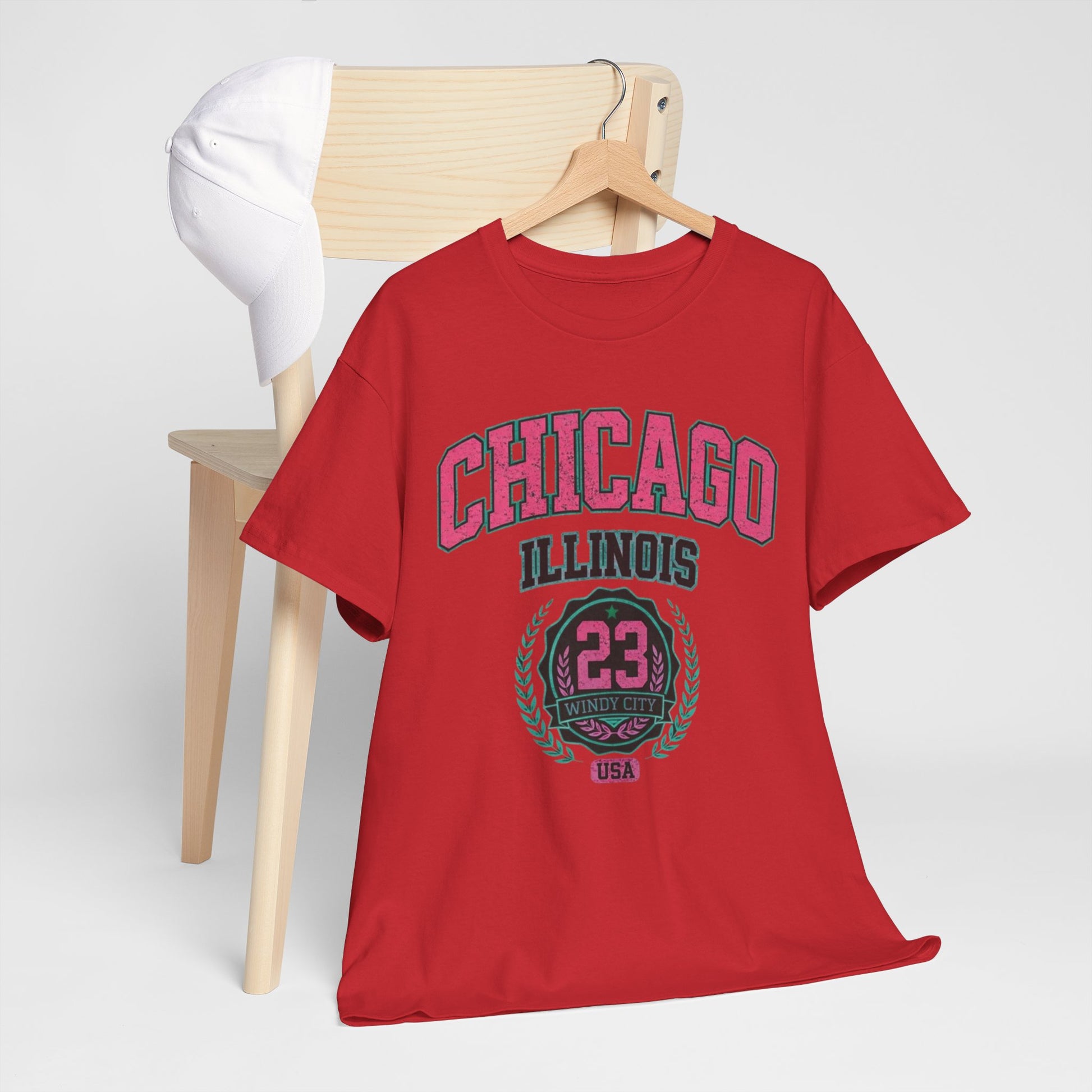 Firebrick Chicago Illinois Windy City 23 T-Shirt – Urban Basketball Streetwear Tee