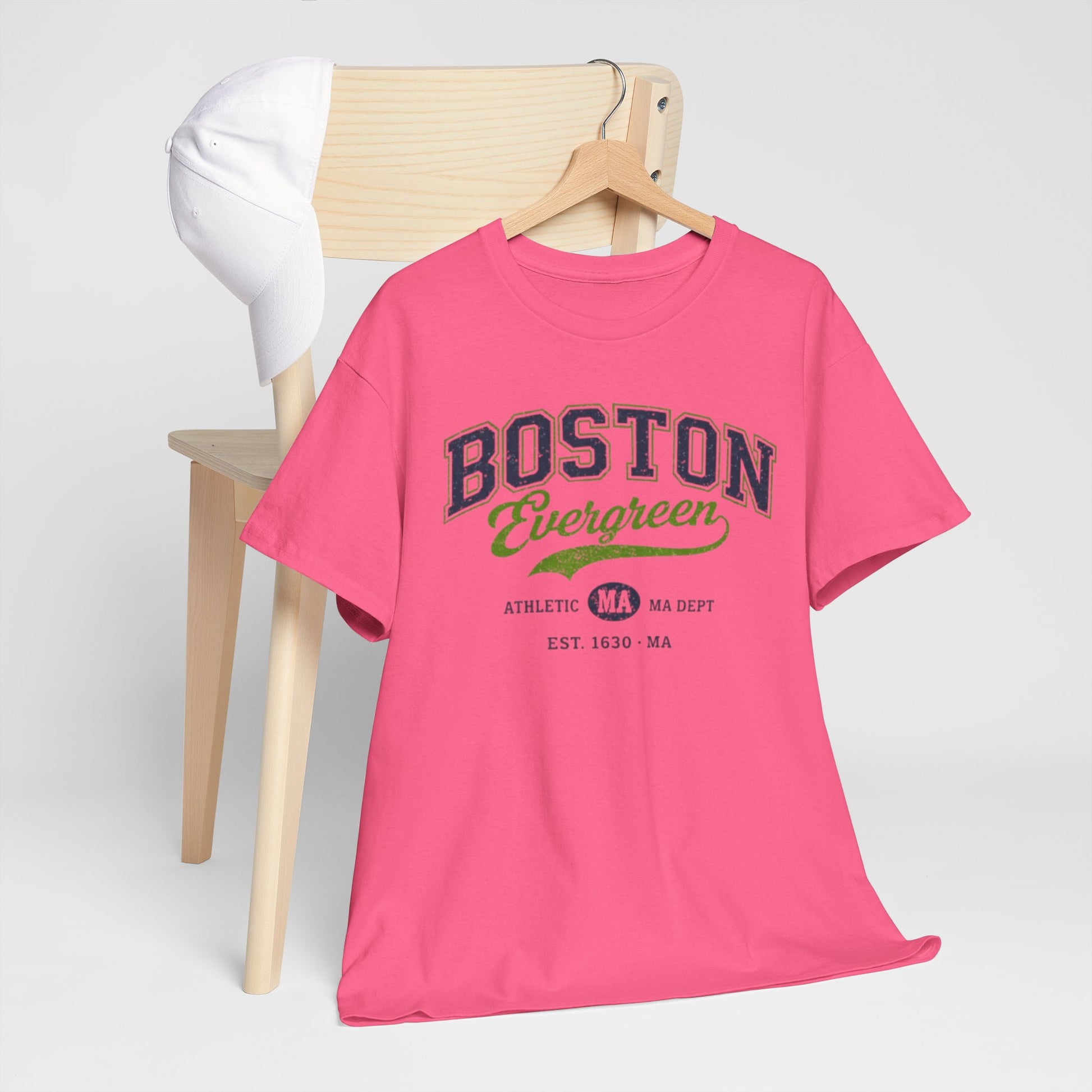 Light Coral Boston Evergreen T-Shirt — Vintage Athletic City Tee