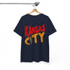 White Smoke Kansas City Retro Tee — Vintage Distressed KC City Shirt