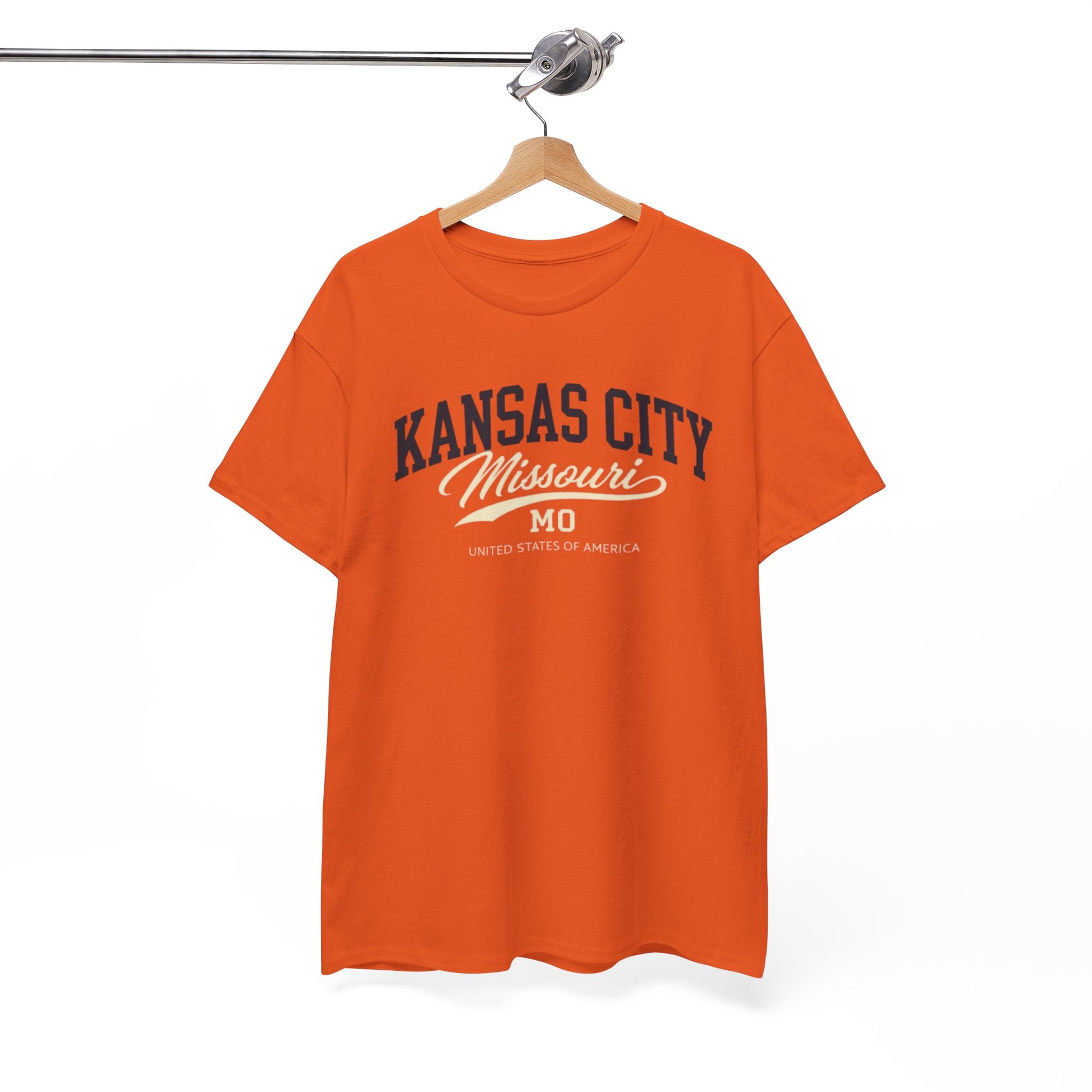 White Smoke Kansas City Missouri Vintage Script Tee — KC MO City  T‑Shirt