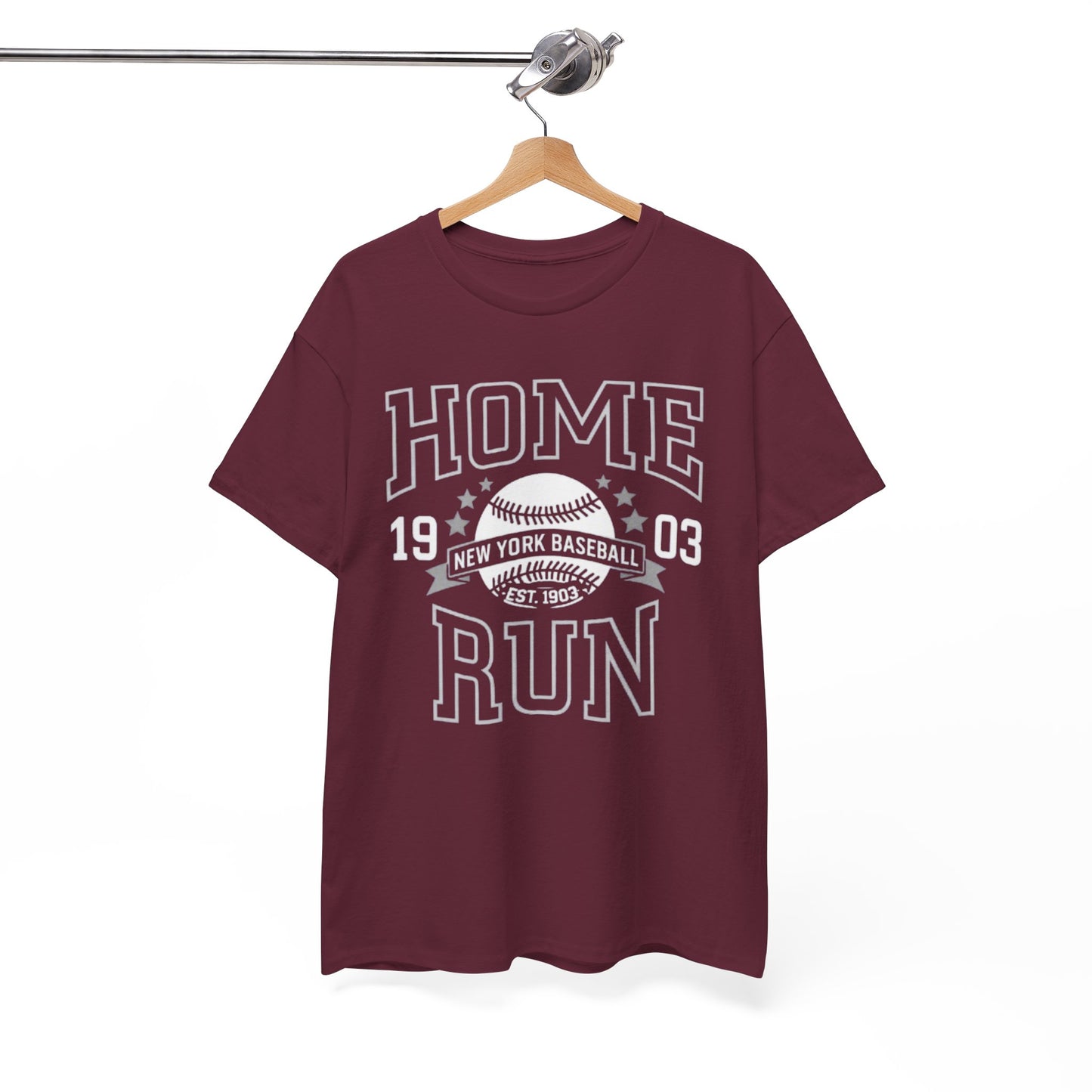 White Smoke Home Run Baseball Tee — Vintage New York Baseball Graphic T‑Shirt