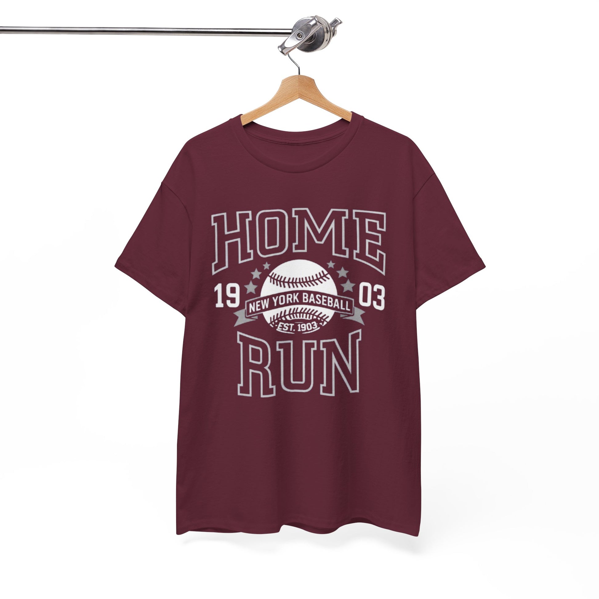 White Smoke Home Run Baseball Tee — Vintage New York Baseball Graphic T‑Shirt