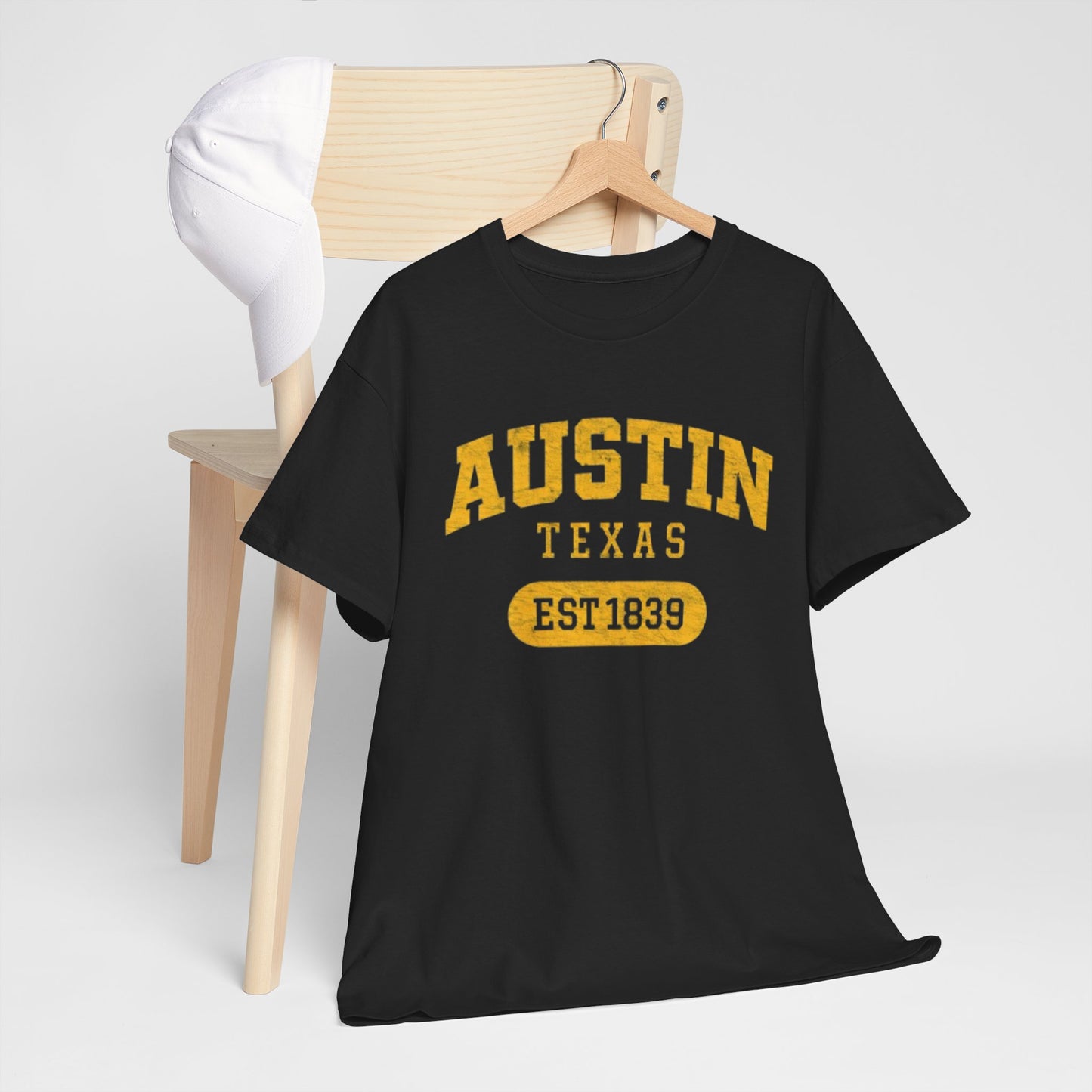 Dark Slate Gray Austin Texas EST 1839 Graphic T-Shirt – Vintage College Style City Tee