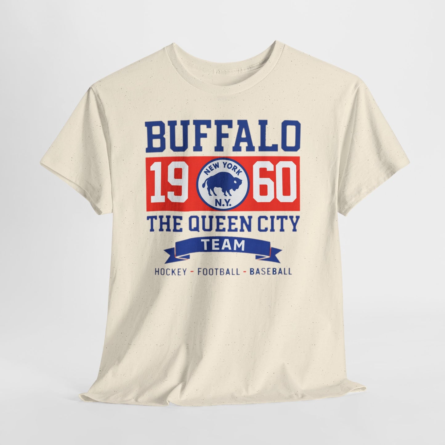 Lavender Buffalo 1960 The Queen City Team Tee — Vintage New York Sports Shirt