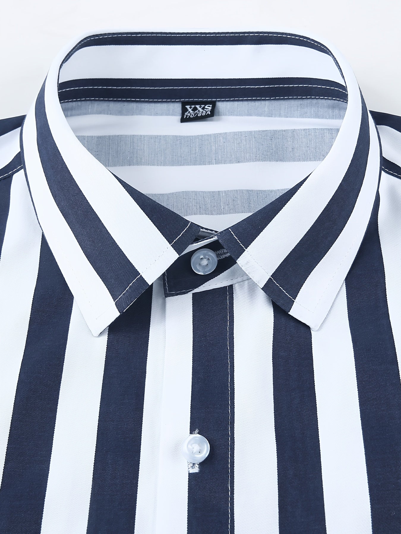 Alice Blue New Men's Formal Long Sleeve Thick Stripe Shirt, Easy Care, Versatile Business Casual Professional Shirt, Holiday Gift