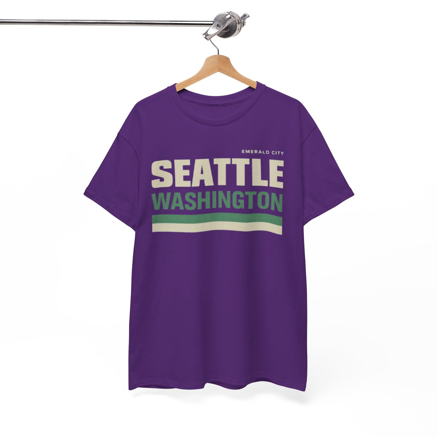 Seattle Washington Retro Striped Tee — Emerald City Graphic T‑Shirt