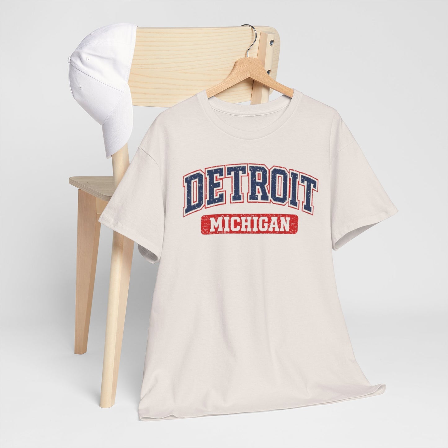 Light Gray Detroit Michigan Vintage Collegiate T-Shirt Vintage city tee  College style