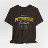 Dark Slate Gray Pittsburgh Football Heinz Field T-Shirt — Vintage Collegiate Crew Tee