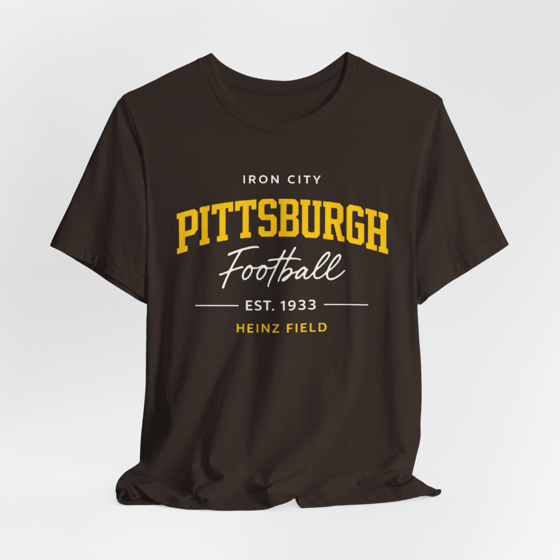 Dark Slate Gray Pittsburgh Football Heinz Field T-Shirt — Vintage Collegiate Crew Tee