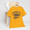 Goldenrod Austin City 1984 Athletics Tee — Vintage Collegiate Graphic T-Shirt