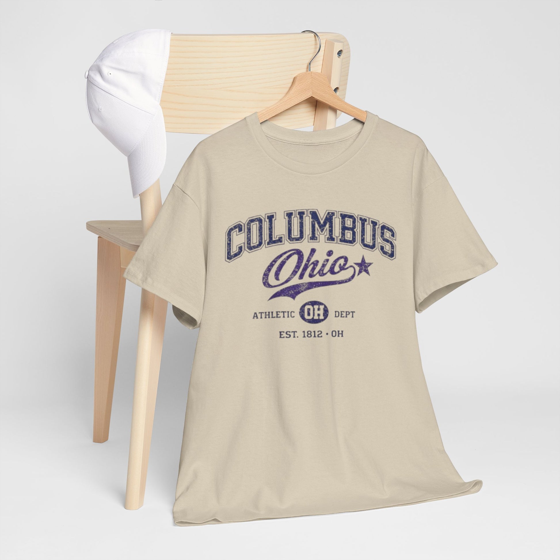 Gray Columbus Ohio Athletic Tee – Vintage Collegiate Graphic T-Shirt