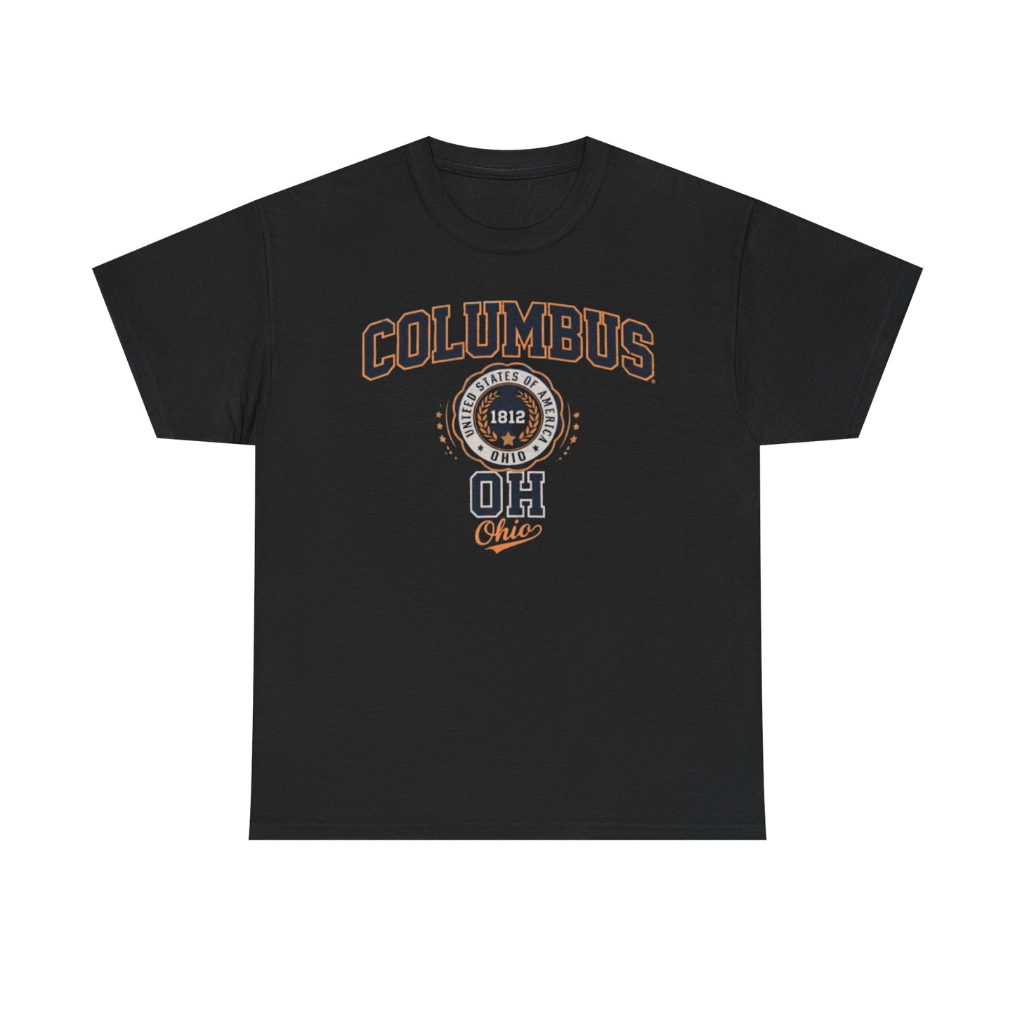 Dark Slate Gray Columbus Ohio Seal T-Shirt — Retro City Skyline Tee