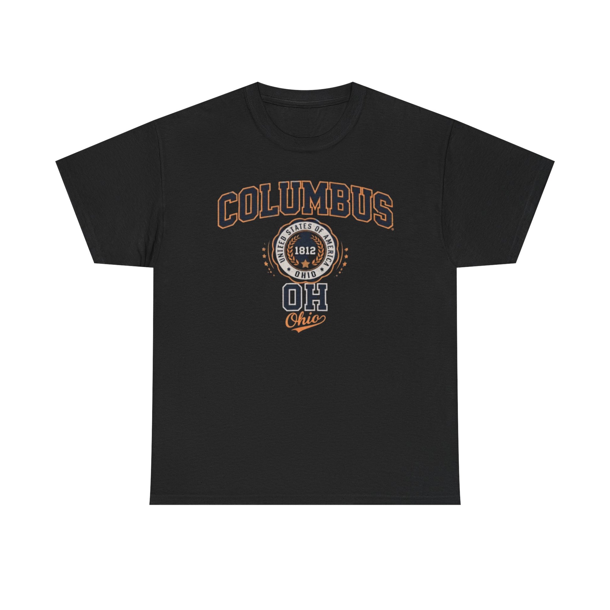 Dark Slate Gray Columbus Ohio Seal T-Shirt — Retro City Skyline Tee