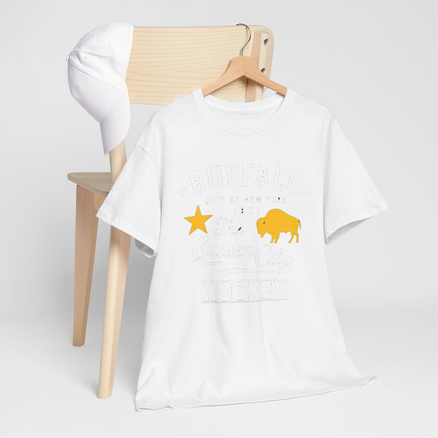 Buffalo City T‑Shirt – Gold Star & Bison Graphic Tee