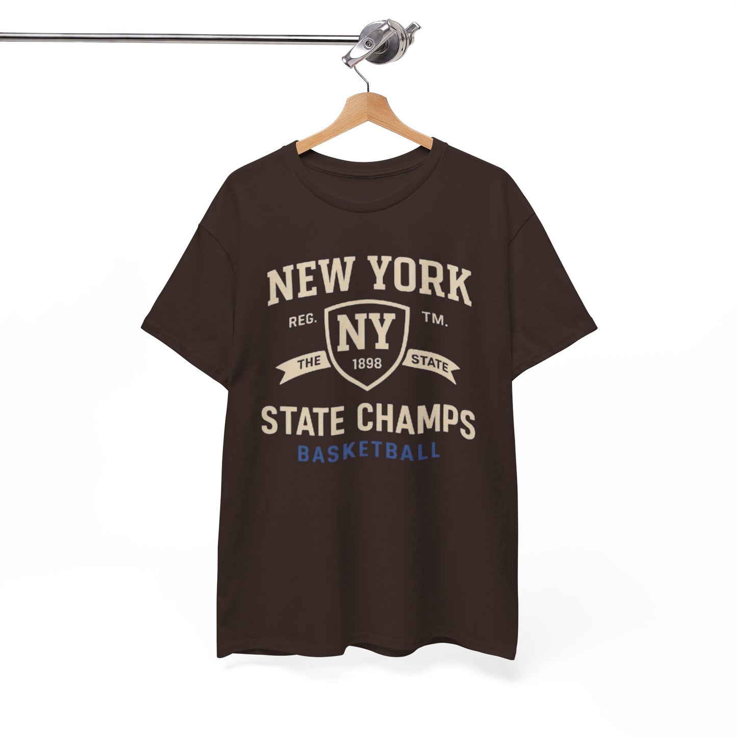 White Smoke New York State Champs Basketball T-Shirt — Vintage Collegiate Tee
