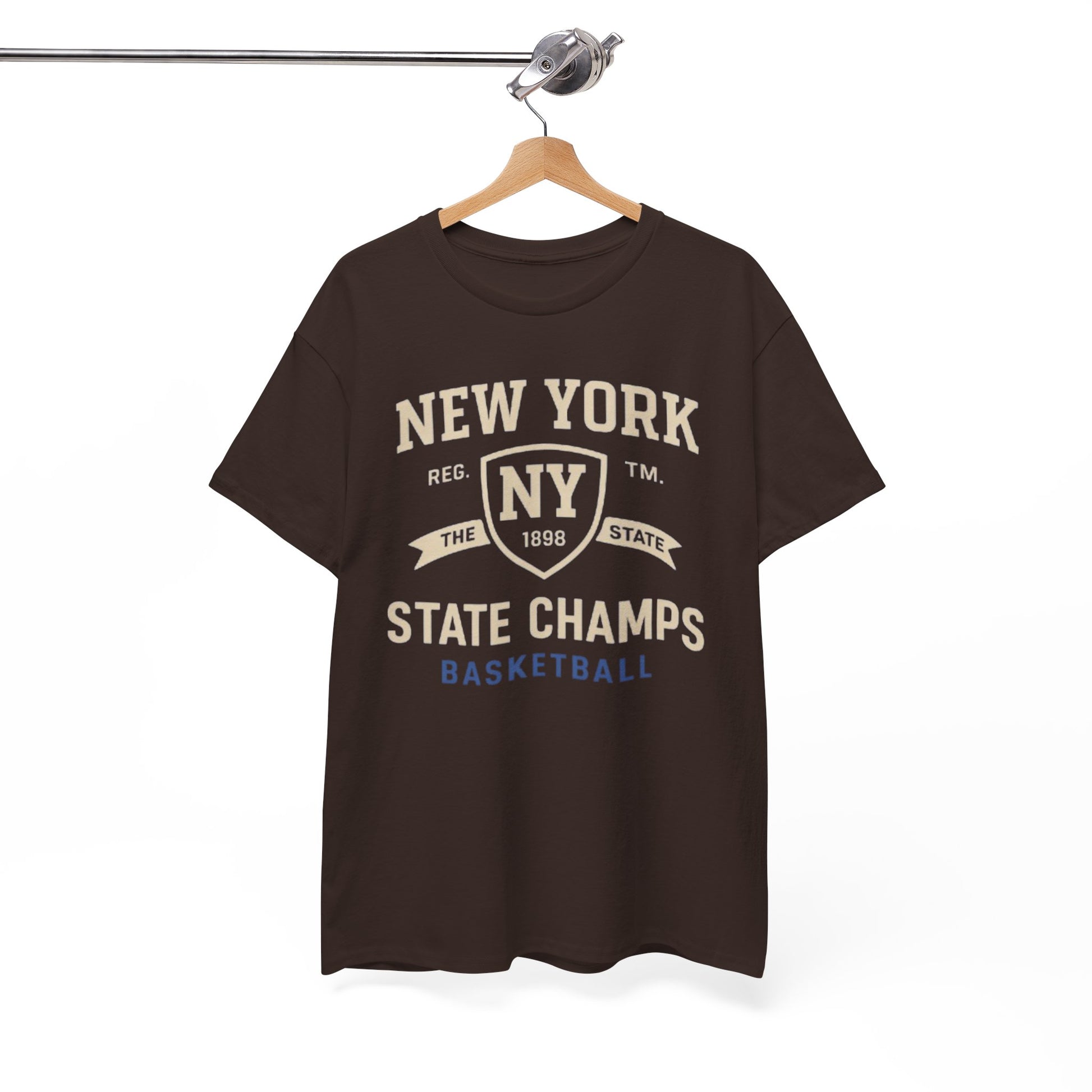 White Smoke New York State Champs Basketball T-Shirt — Vintage Collegiate Tee