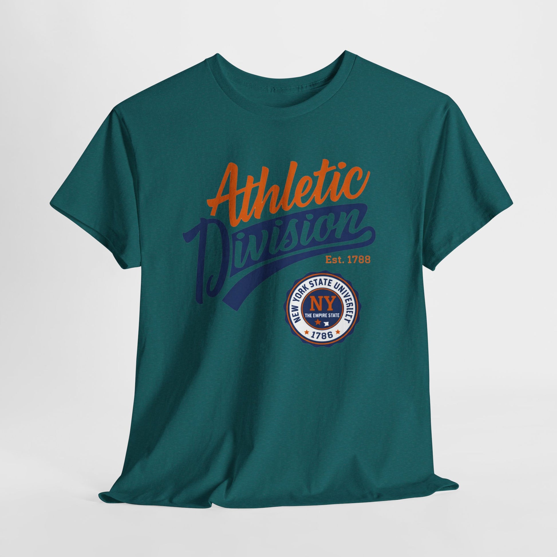 Dark Slate Gray Athletic Division NY Vintage Graphic Tee collegiate style t-shirt
