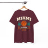 White Smoke Miami Florida Basketball Tee — Retro Palm Tree Hoop Graphic T-Shirt  Florida Sports  Shirt