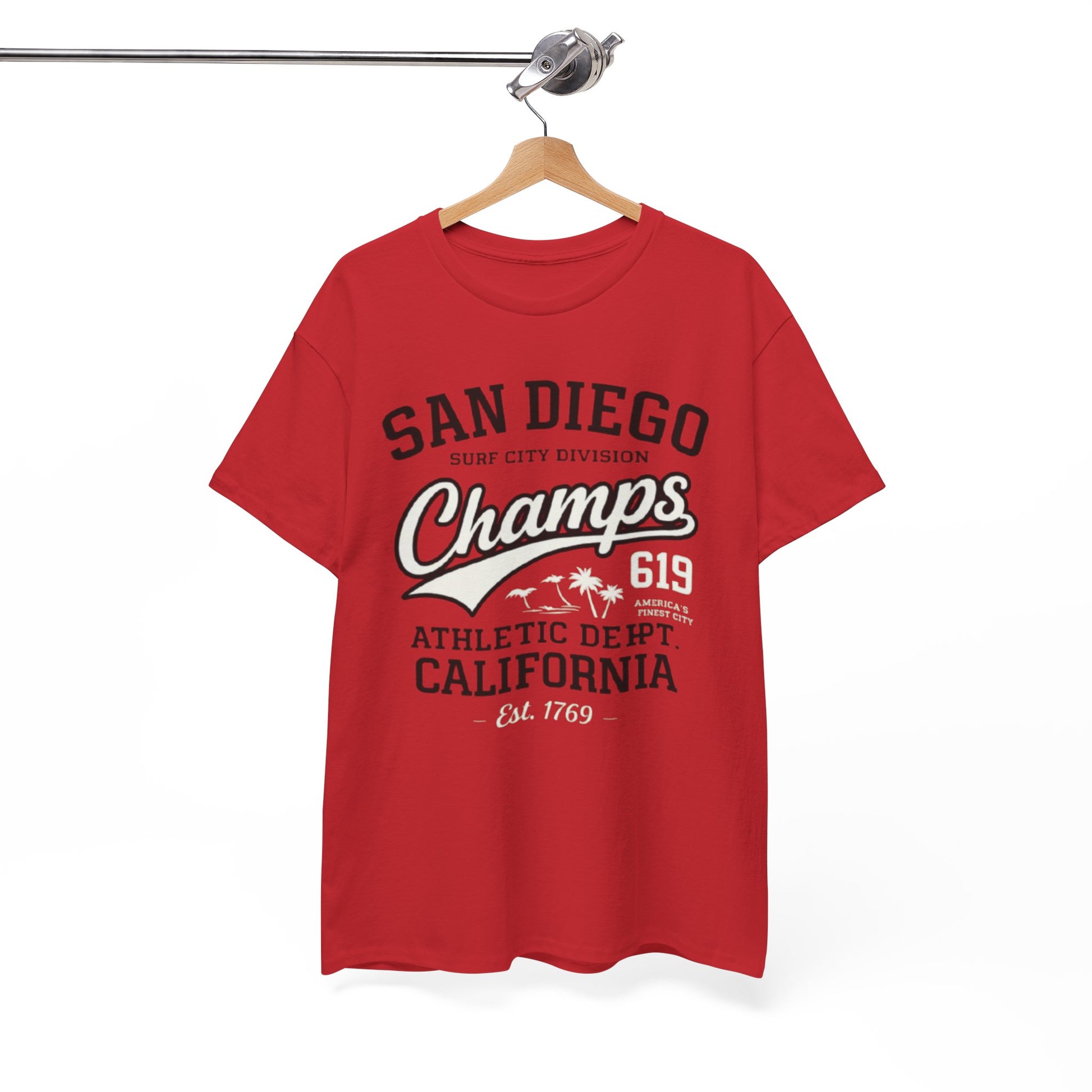 White Smoke San Diego Champs Athletic T-Shirt — California 619 Surf City Tee