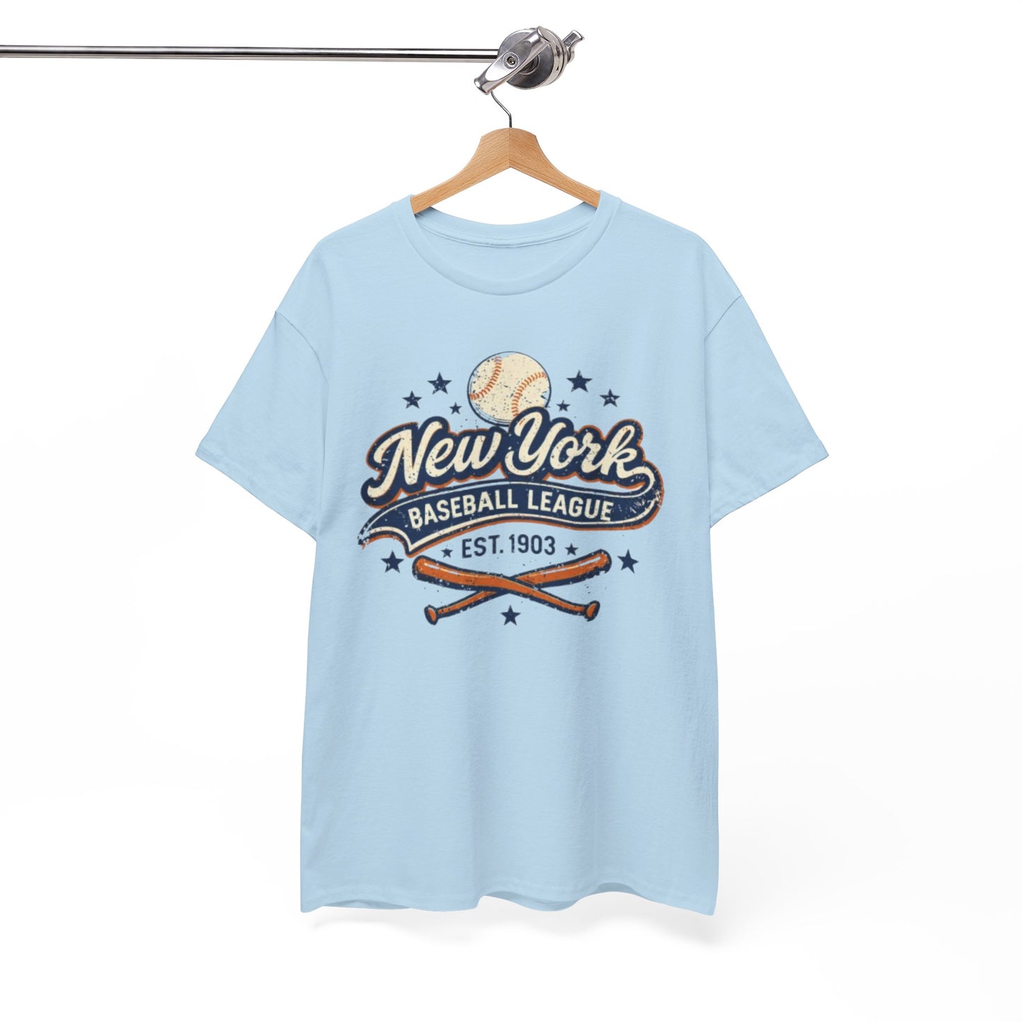 New York Baseball League Tee — Vintage 'Est. 1903' Baseball Graphic Shirt