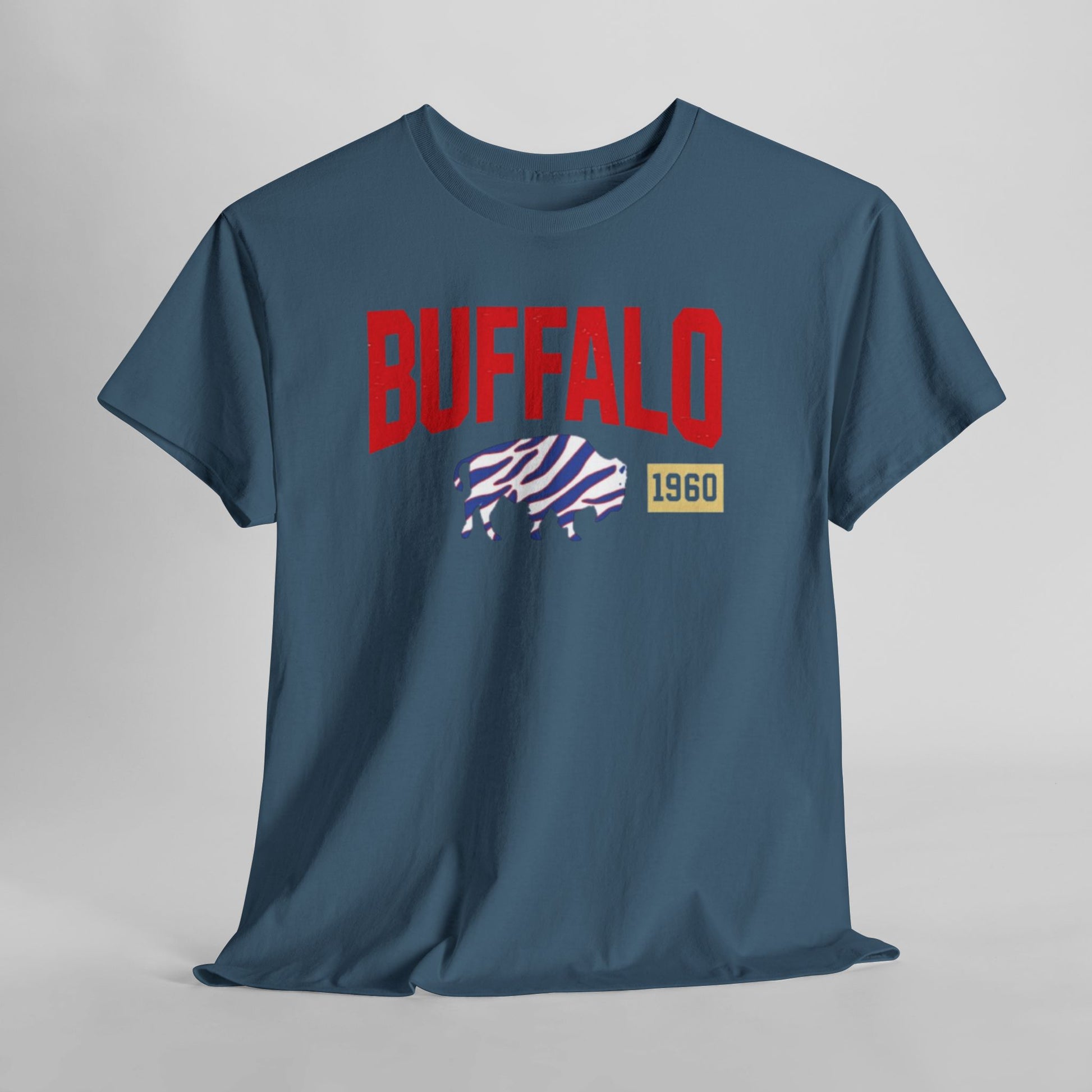 Light Gray Buffalo football 1960 Tee – Vintage Buffalo Bison Graphic T-Shirt