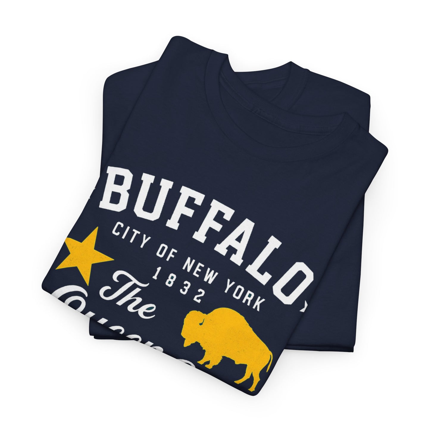 Buffalo City T‑Shirt – Gold Star & Bison Graphic Tee