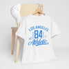 Lavender Los Angeles athletic shirt  vintage sports  84 jersey tee  college style shirt