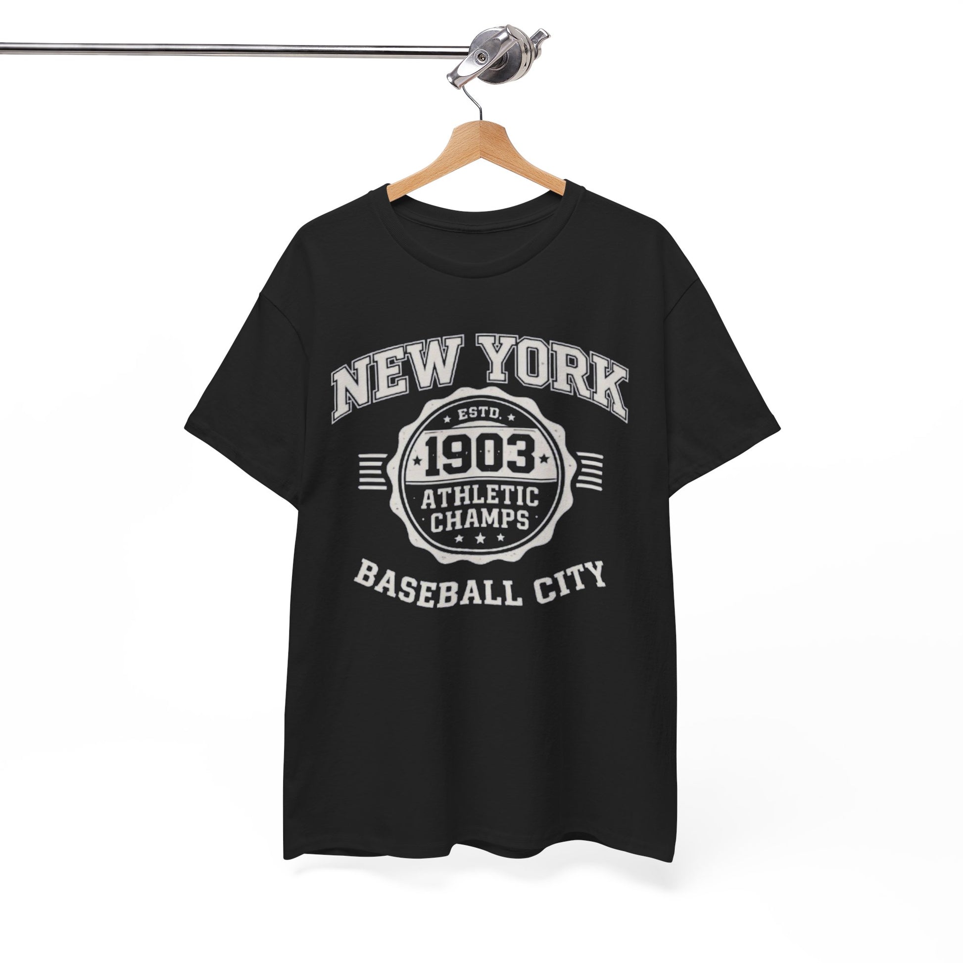 White Smoke New York Baseball T-Shirt – 1903 Athletic Champs Varsity Design Tee