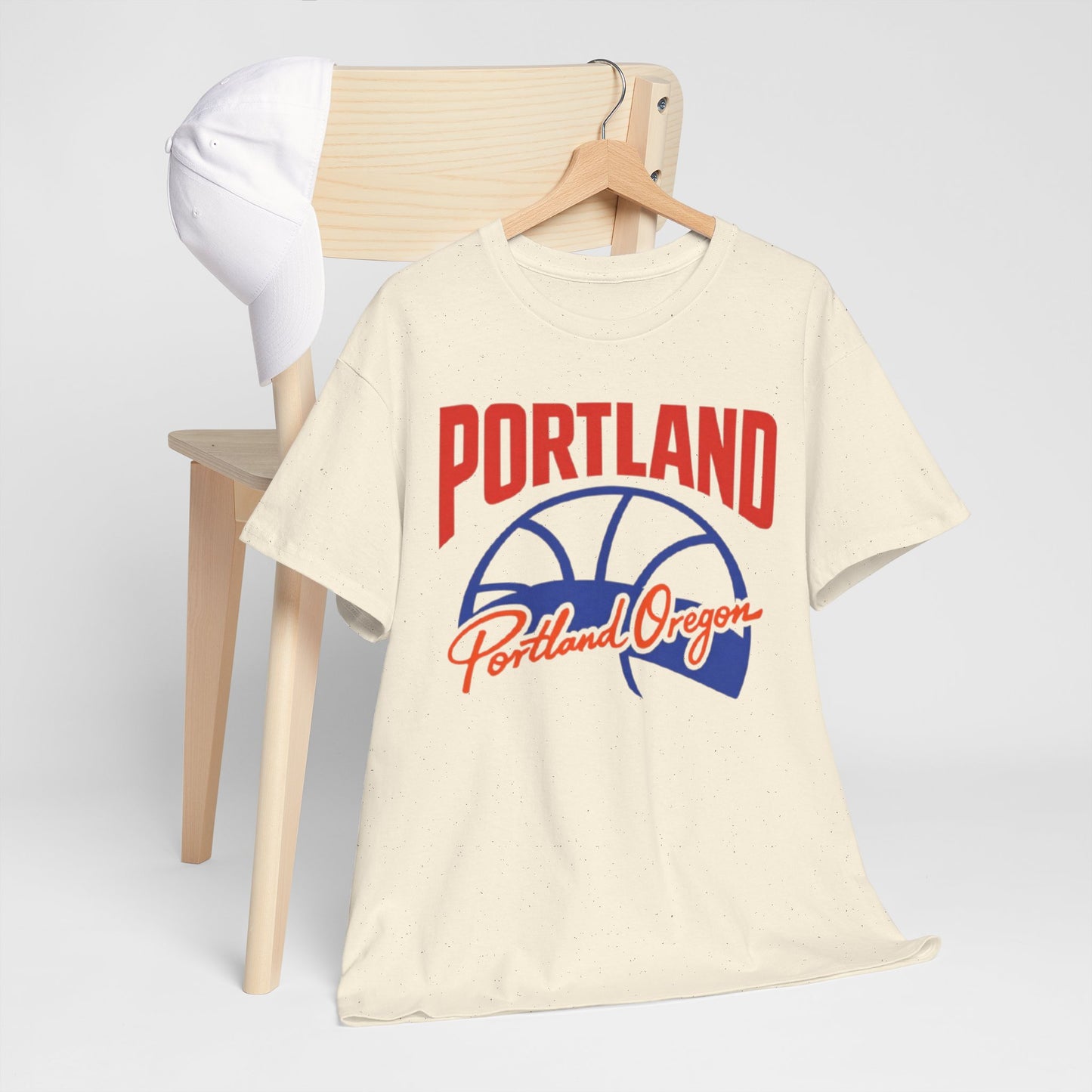 Lavender Portland Basketball T-Shirt — "Portland Oregon" Retro Hoop Tee