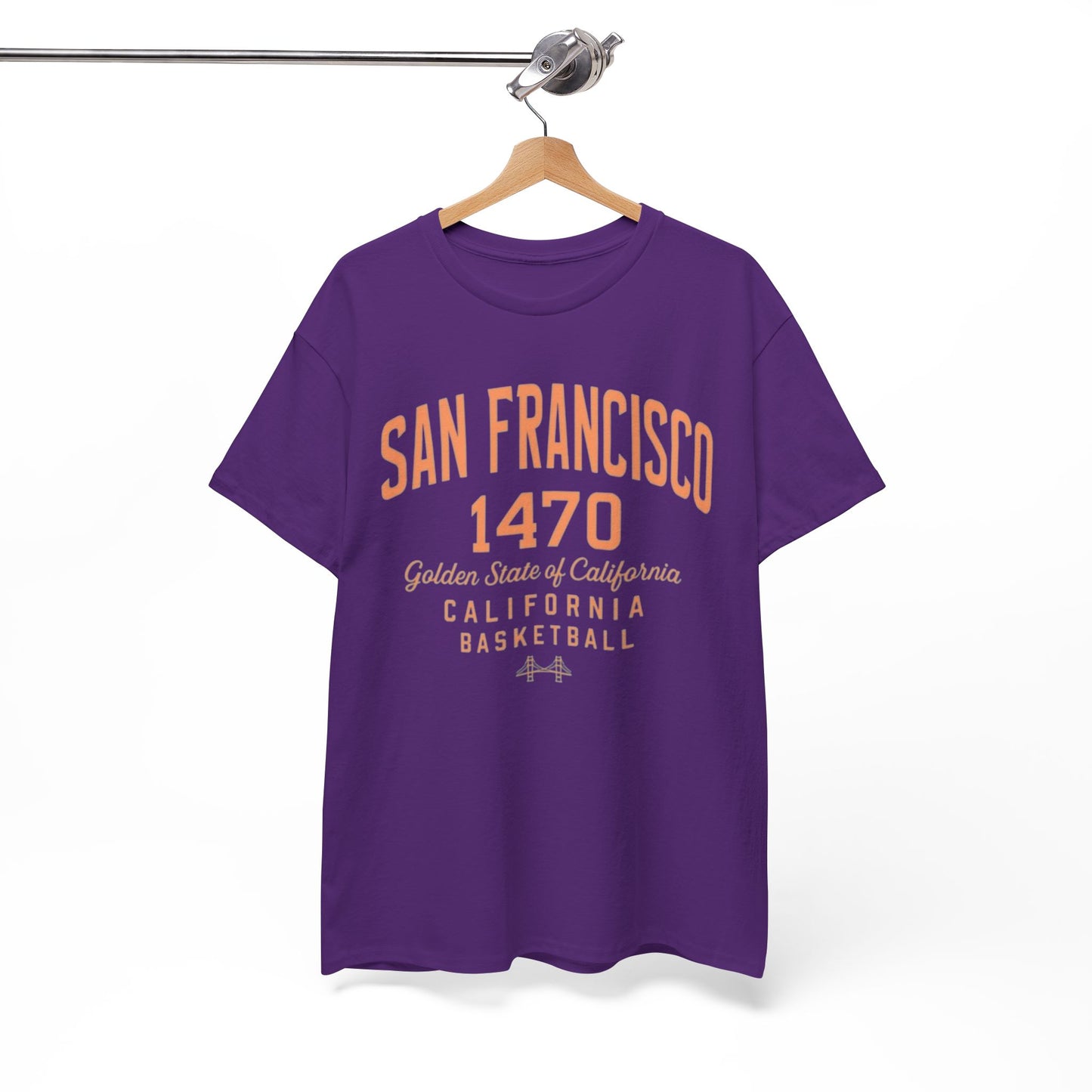 White Smoke San Francisco 1470 Basketball T-Shirt – California Golden State City Streetwear Tee