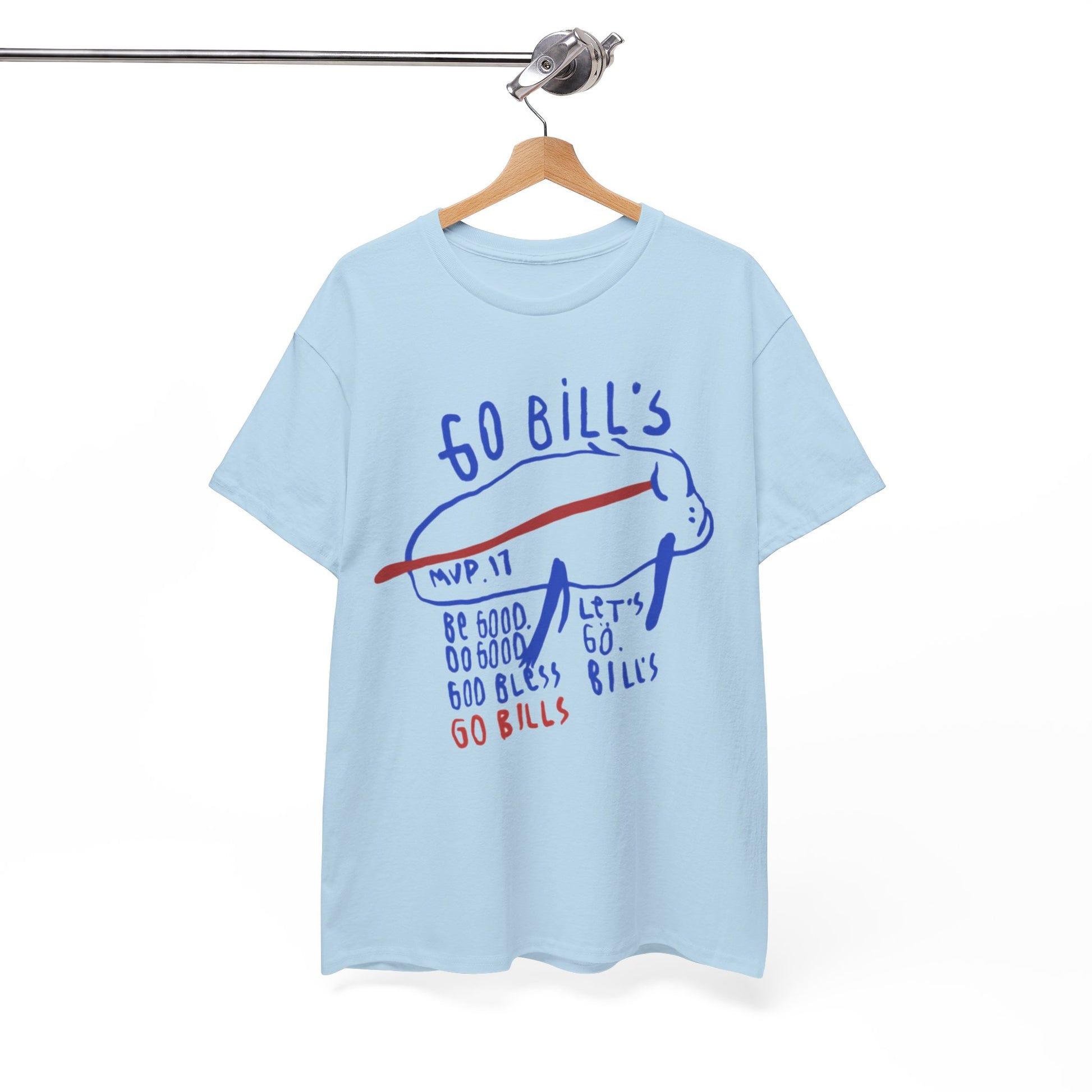 T-Shirt — 'Go Bills' Buffalo Bills Fan Tee (60 Bills Hand‑Drawn Design) streetwear fashion product image 1