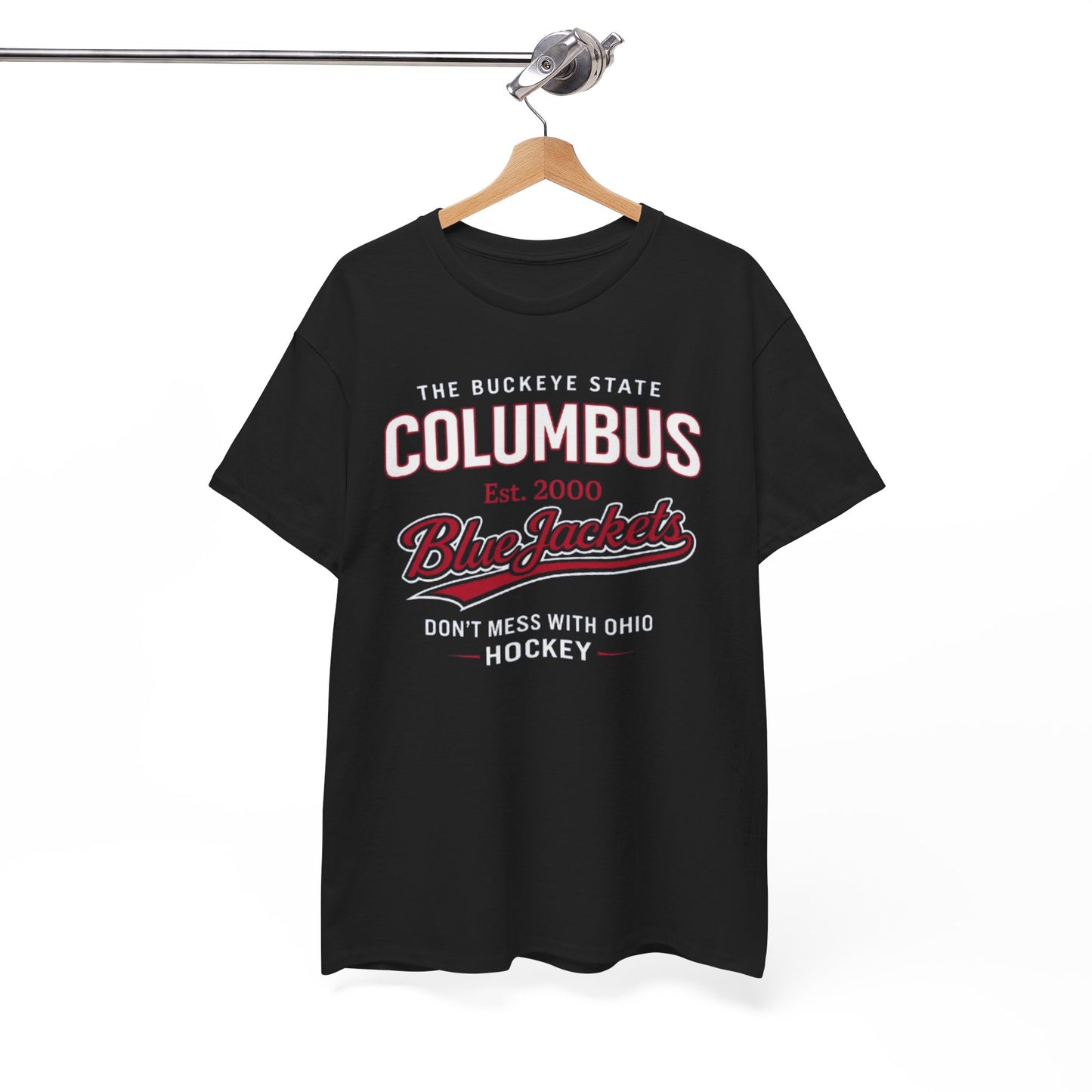 White Smoke Columbus Blue Jackets Hockey T‑Shirt – "Don't Mess With Ohio" Vintage Style