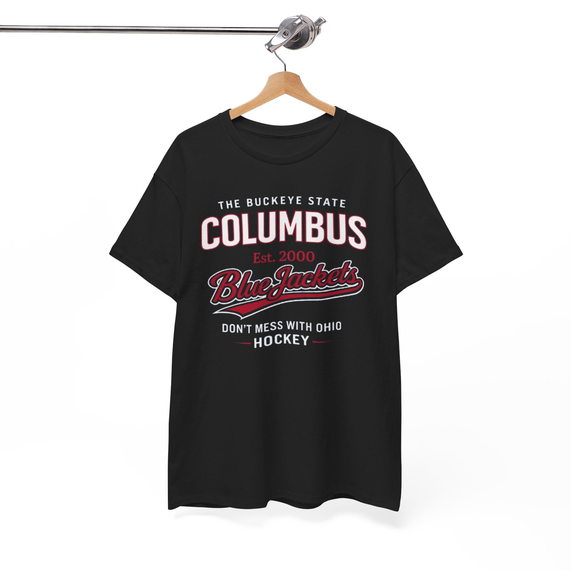 White Smoke Columbus Blue Jackets Hockey T‑Shirt – "Don't Mess With Ohio" Vintage Style
