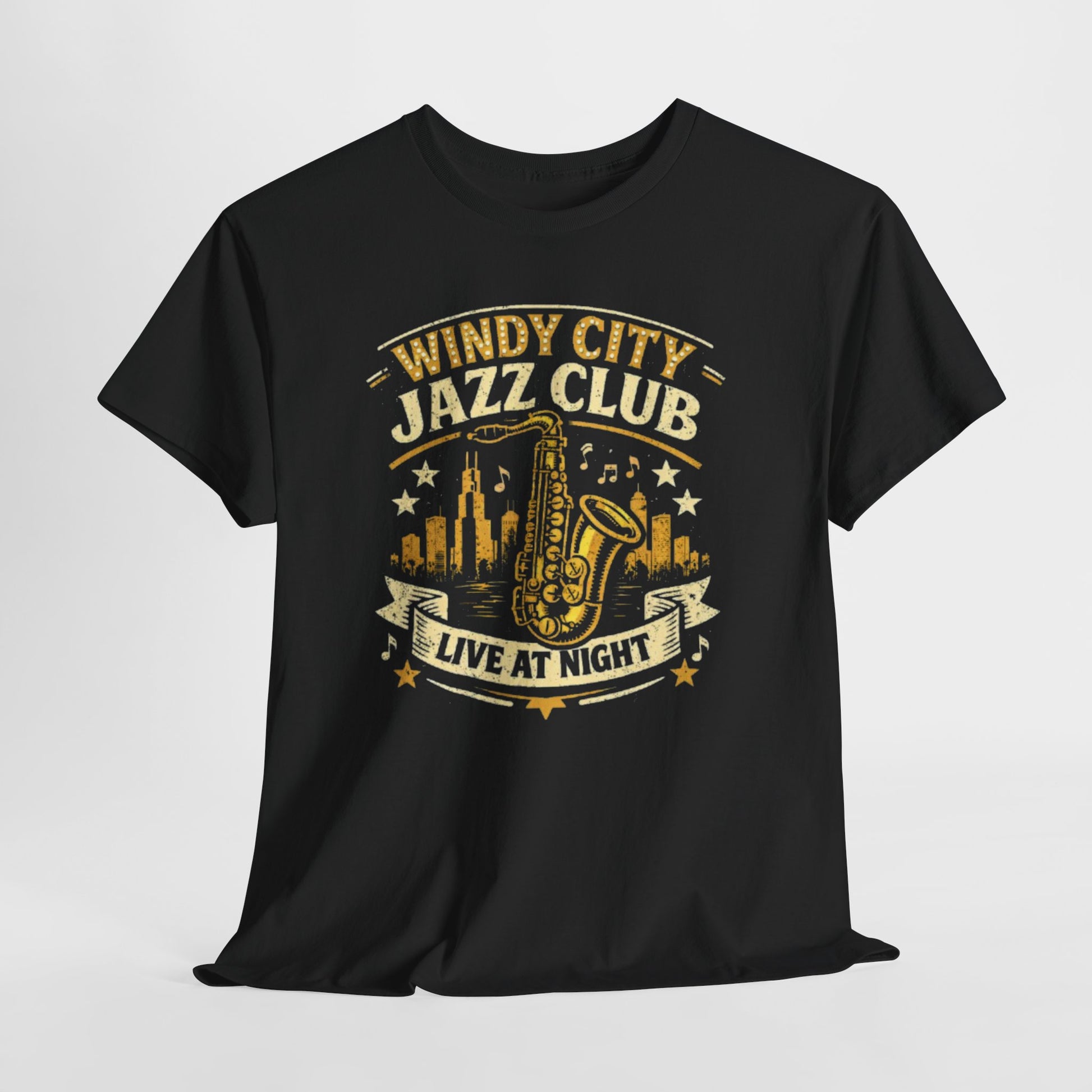 Dark Slate Gray Windy City Jazz Club T-Shirt – Vintage Chicago Music Streetwear Tee