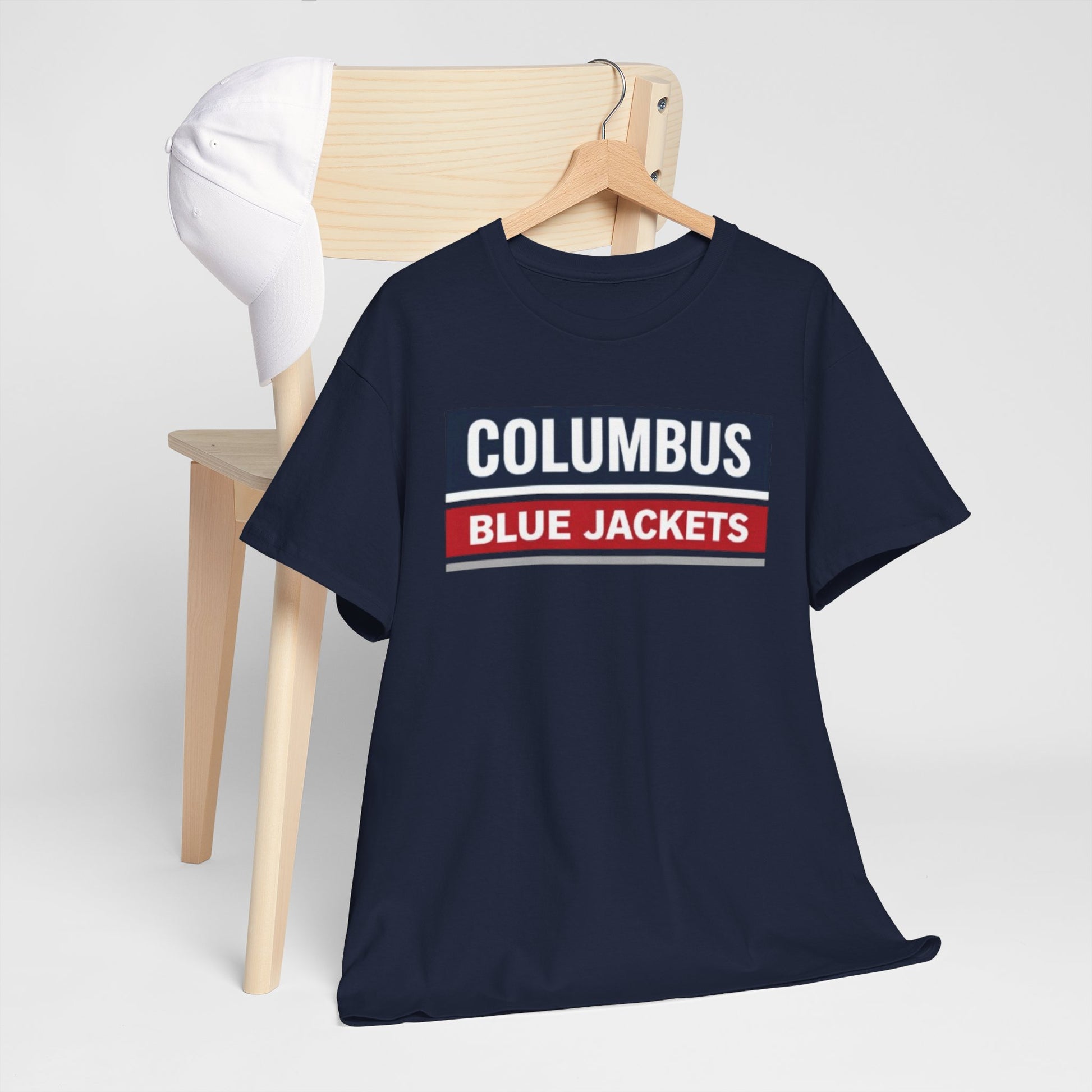 Dark Slate Gray Columbus Blue Jackets Retro Block  T-Shirt