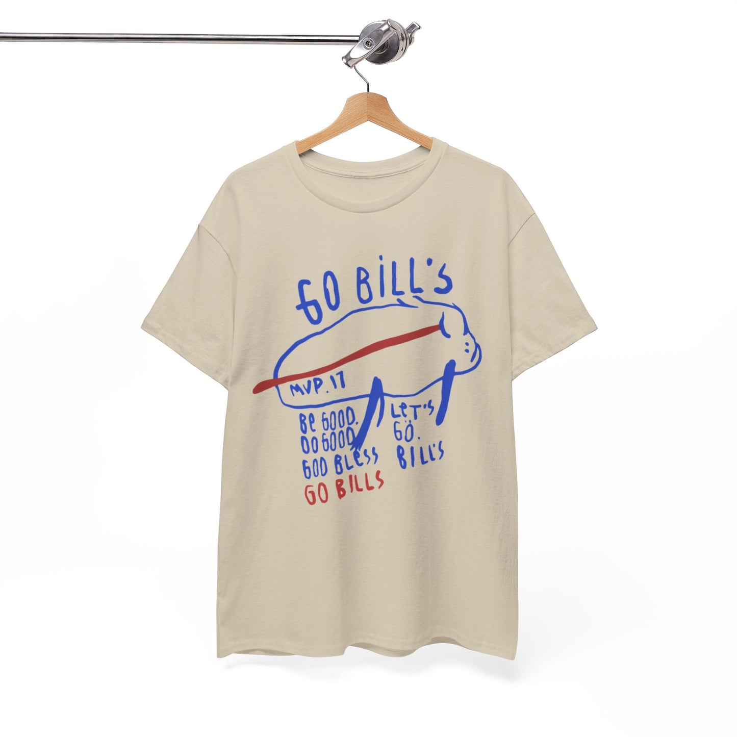 T-Shirt — 'Go Bills' Buffalo Bills Fan Tee (60 Bills Hand‑Drawn Design)