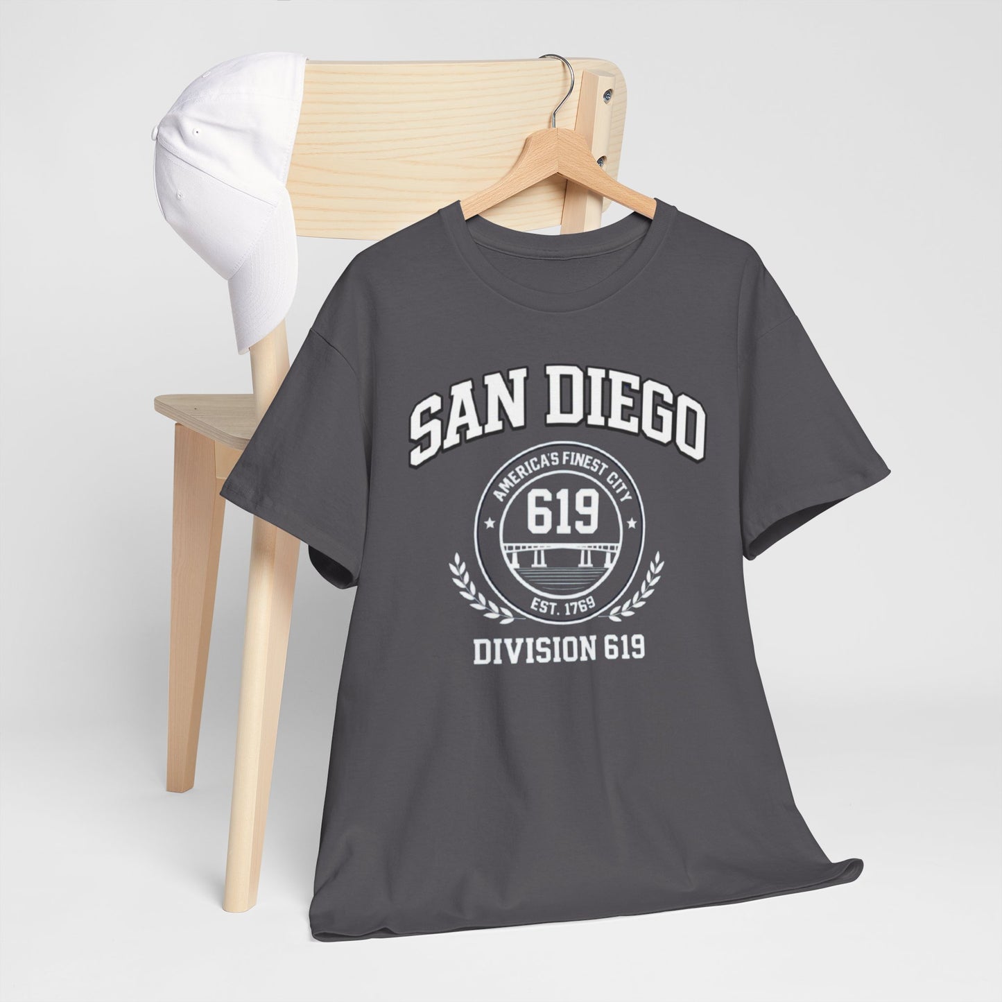 Dim Gray San Diego 619 Division Graphic Tee — Retro City T-Shirt
