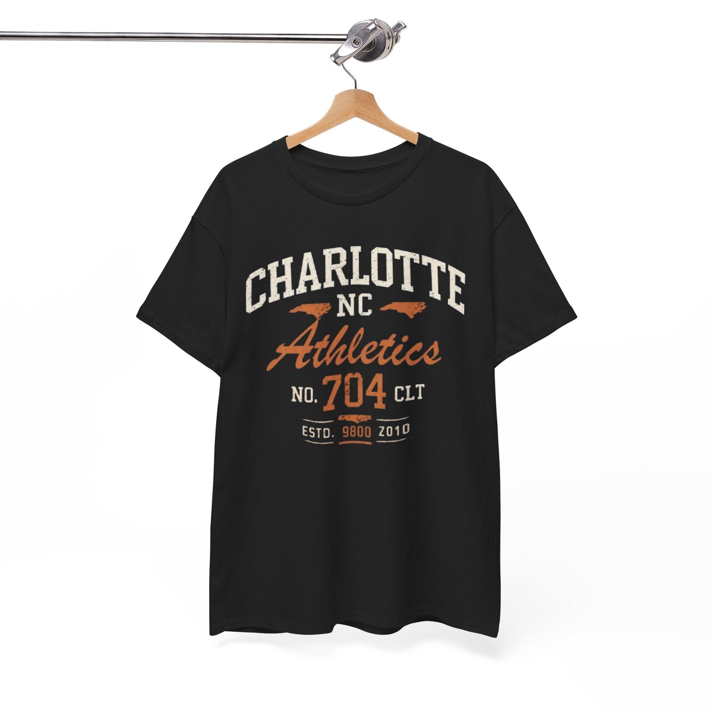 White Smoke Charlotte NC Athletics No. 704 T-Shirt — Vintage CLT City Tee