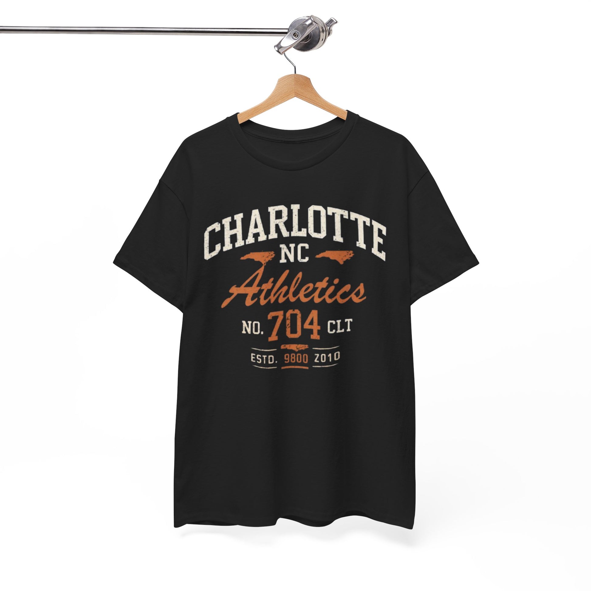 White Smoke Charlotte NC Athletics No. 704 T-Shirt — Vintage CLT City Tee