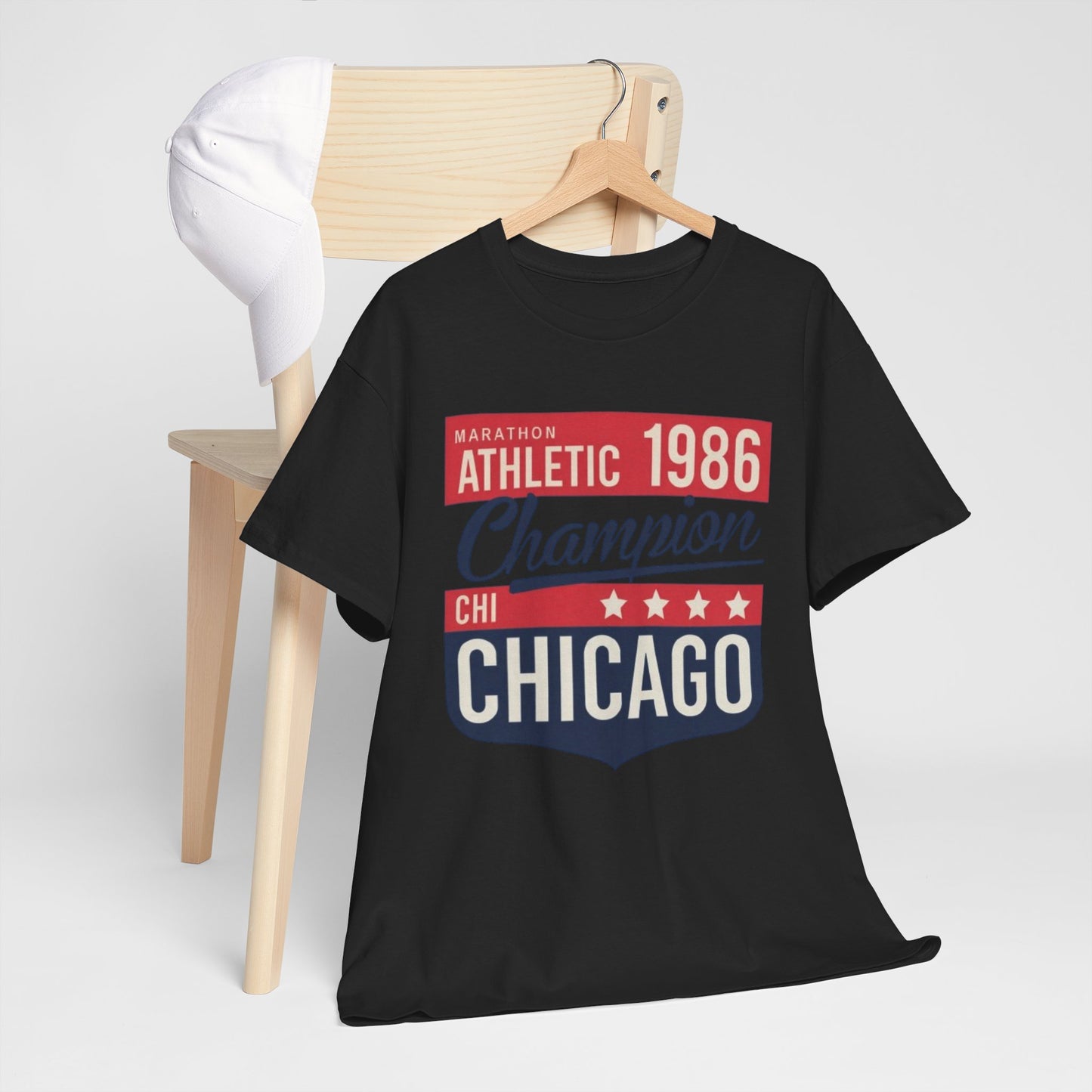 Chicago Marathon Champion 1986 T-Shirt – Vintage Athletic Streetwear Tee