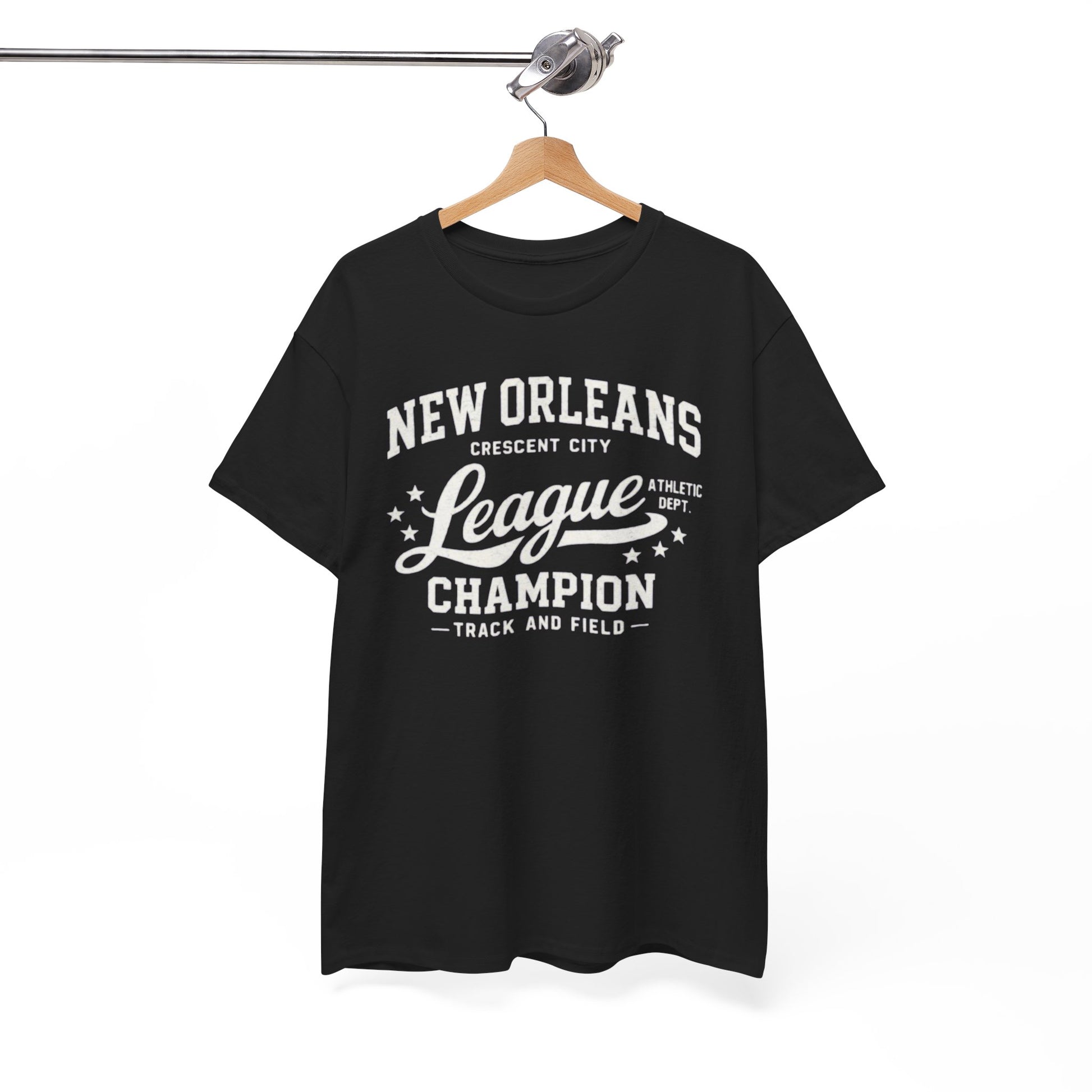 White Smoke New Orleans League Champion Tee — Crescent City Track & Field Vintage Sports Shirt