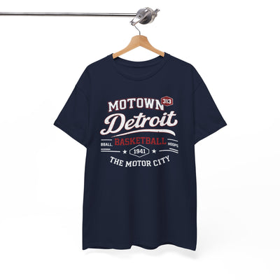 Detroit Motown Basketball T-Shirt — The Motor City 1941 Vintage Tee – breathable comfort wear, breathable comfort wear, image 1.0