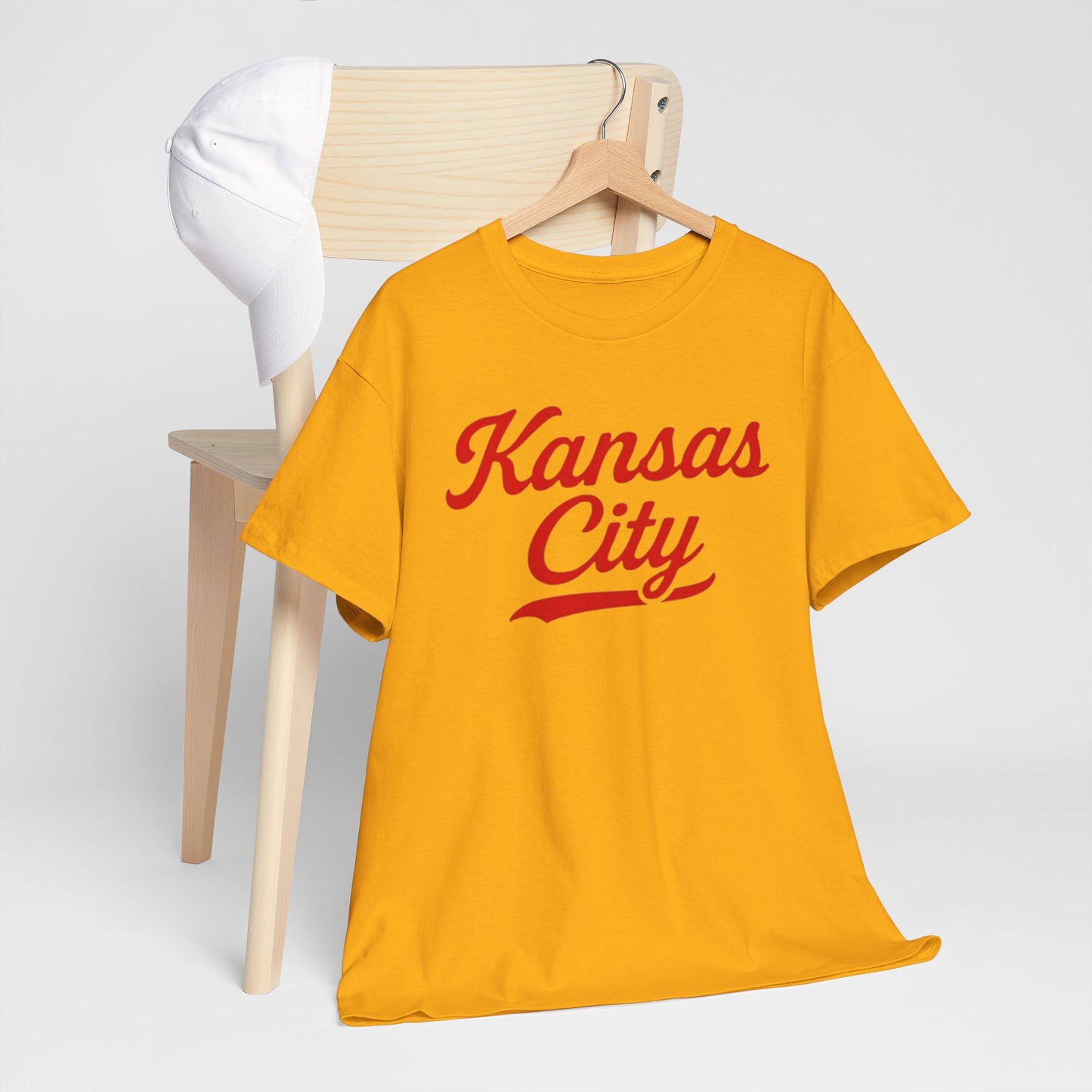 Goldenrod Kansas City Script Tee — Retro Red City  T-Shirt