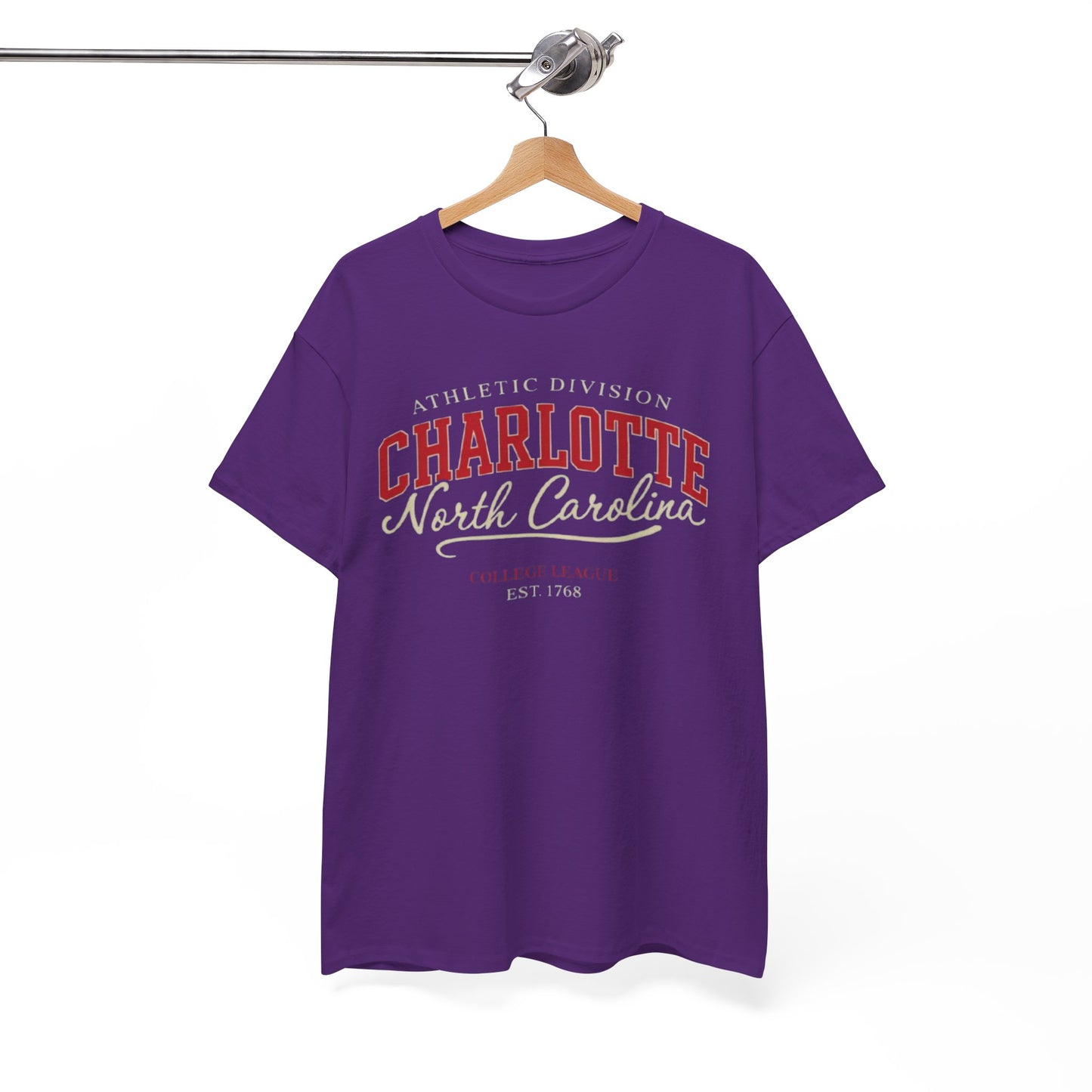 White Smoke Charlotte North Carolina Athletic Division  T Shirt – Navy Blue College League Graphic Tee