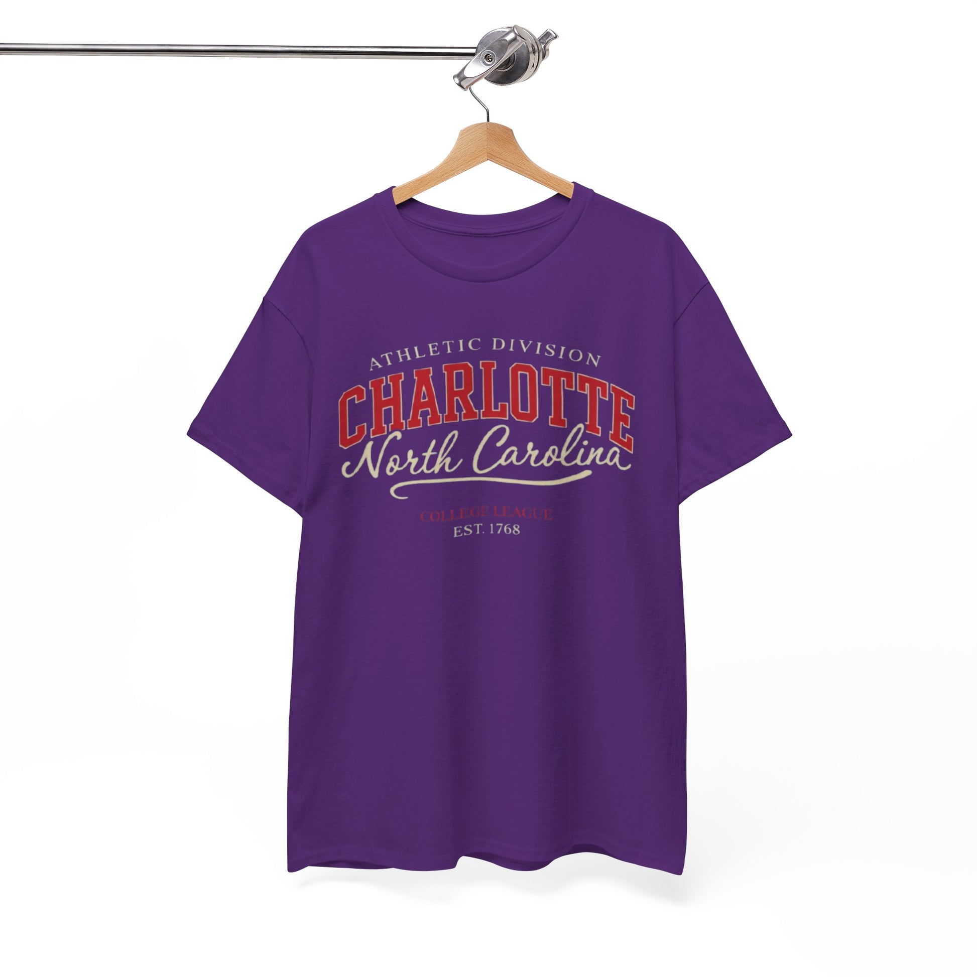 White Smoke Charlotte North Carolina Athletic Division  T Shirt – Navy Blue College League Graphic Tee
