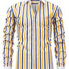 White Smoke Men'S Osha Collar Color-Blocked Long-Sleeve Shirt, New 2025 Digital Print Striped Business Casual Fashion, Finely Tailored Regular Fit, Breathable And Comfortable Fabric, Trendy And Unique, Perfect As a Holiday Gift for Men'S