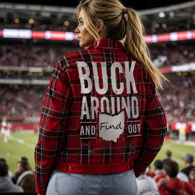 Ohio State - Buckeyes Plaid Jacket – Red Black Game Day Streetwear for Football Fans