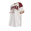 Spain Football T Shirt White Burgundy Gold – España La Furia Roja Soccer Fan Shirt Game Day Outfit